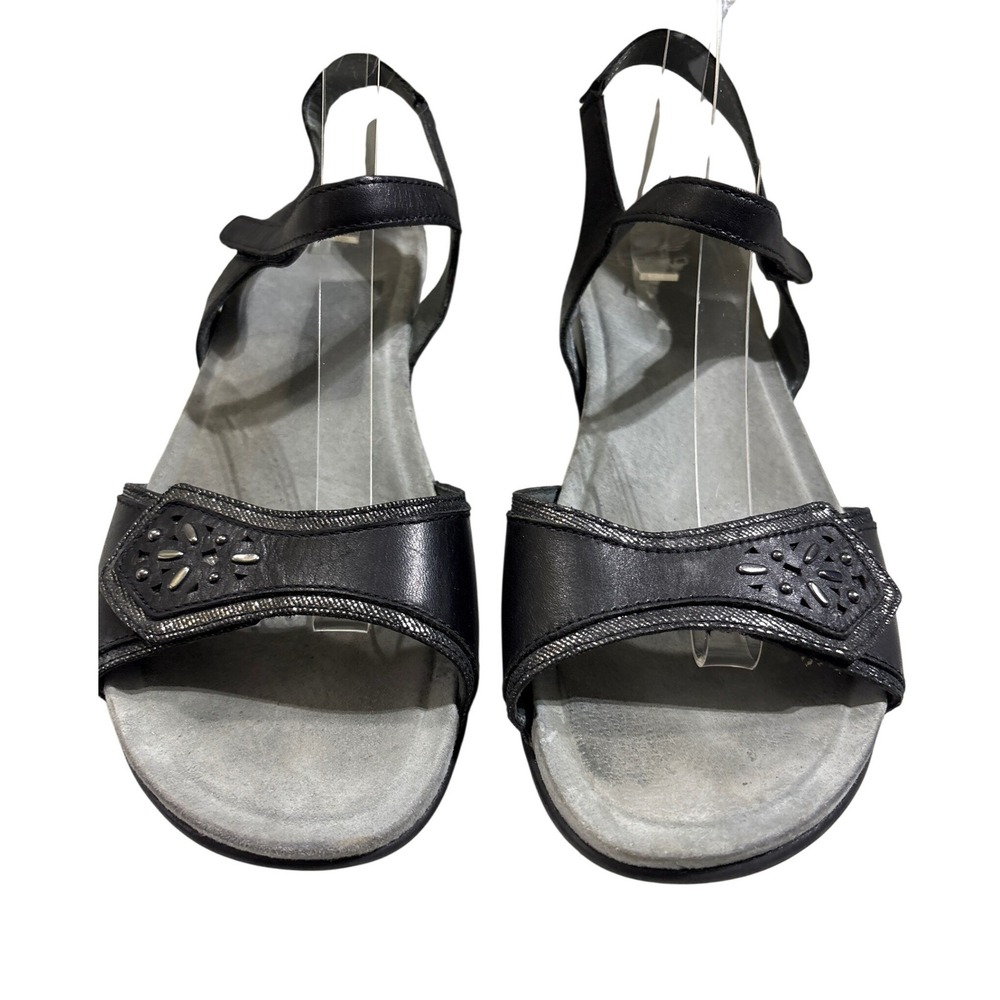 Dansko Black Leather Slingback‎ Sandals Laser Cut Detail EU 42 US 11.5-12 Womens